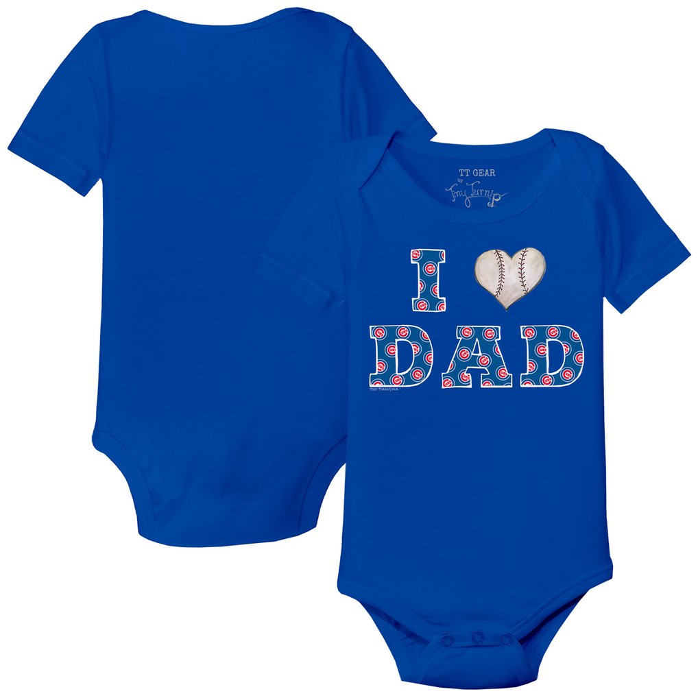 Chicago Cubs Tiny Turnip Infant I Love Dad Bodysuit - Royal