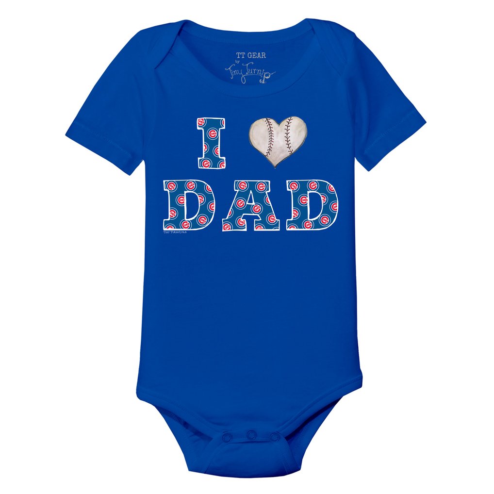 Chicago Cubs Tiny Turnip Infant I Love Dad Bodysuit - Royal