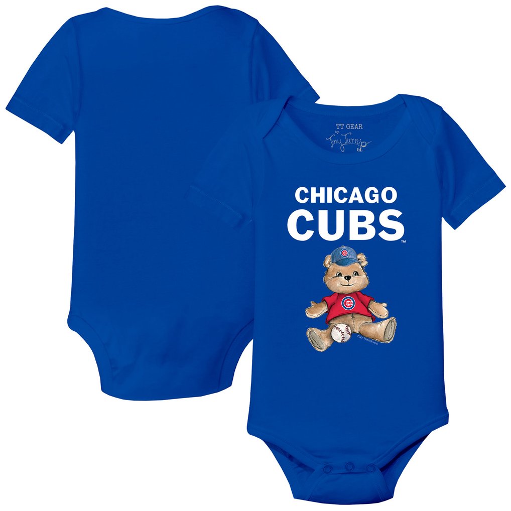Chicago Cubs Tiny Turnip Infant Teddy Boy Bodysuit - Royal