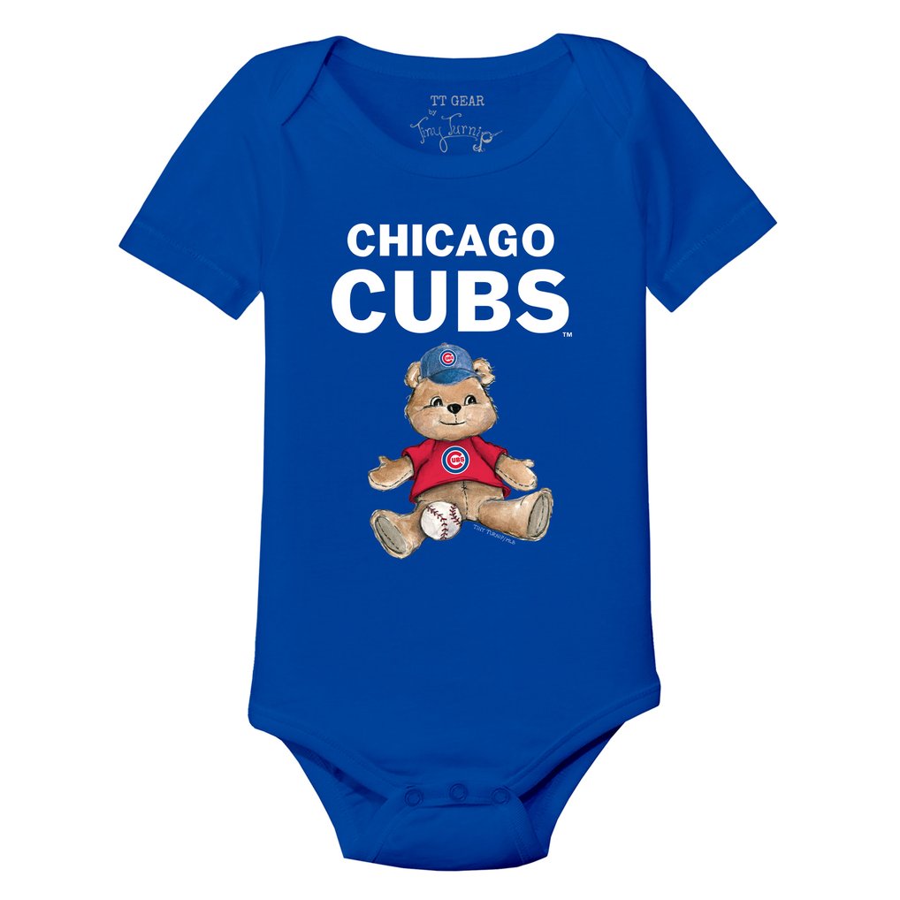 Chicago Cubs Tiny Turnip Infant Teddy Boy Bodysuit - Royal