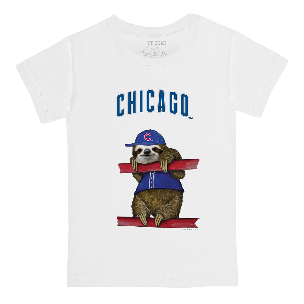 Chicago Cubs Tiny Turnip Infant Sloth T-Shirt - White