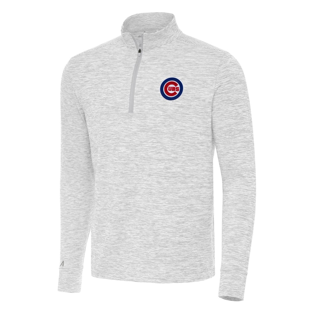 Chicago Cubs Antigua Cause Quarter-Zip Top - Gray/White