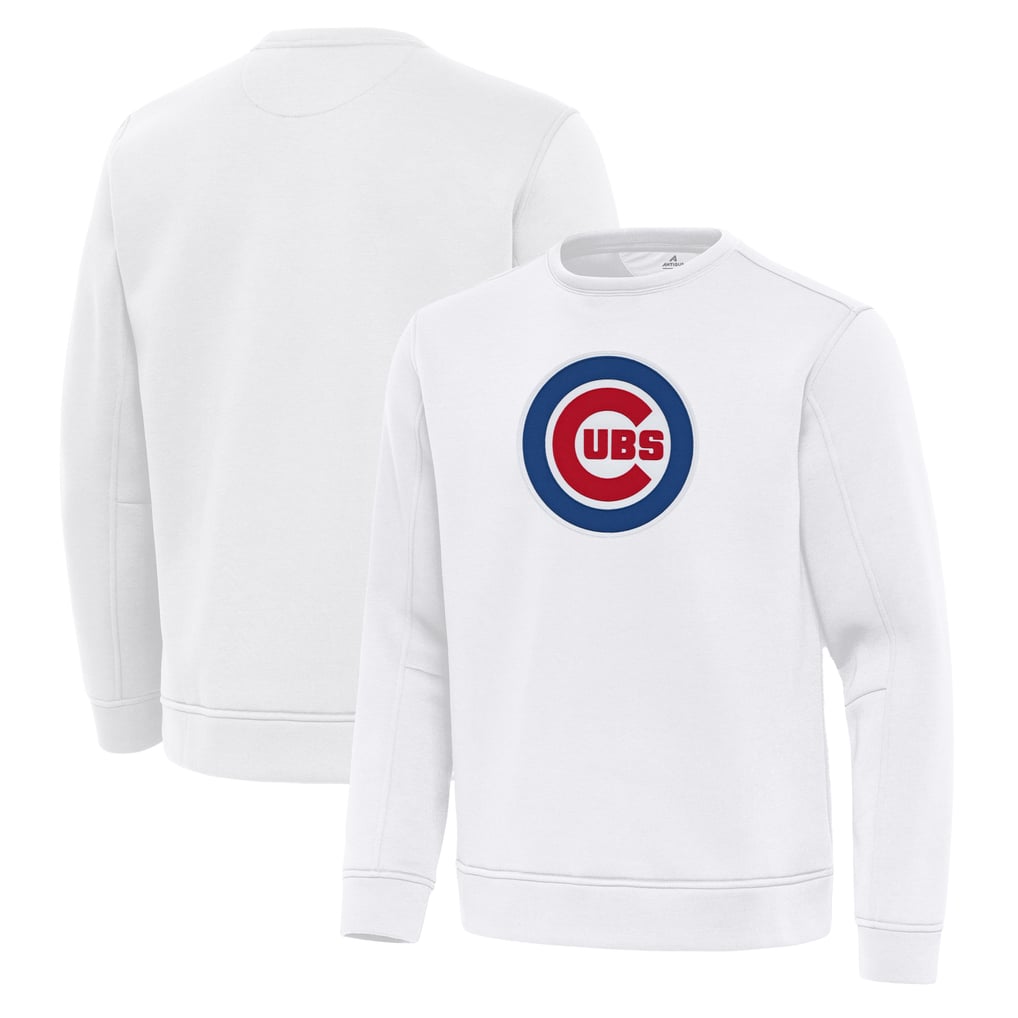 Chicago Cubs Antigua Relevant Lightweight Pullover Sweatshirt - White