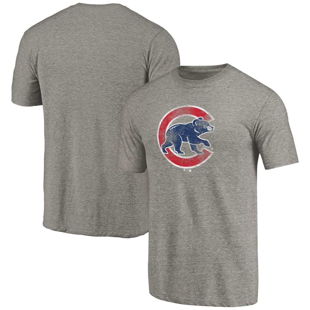 Chicago Cubs Distressed Team Tri-Blend T-Shirt - Ash