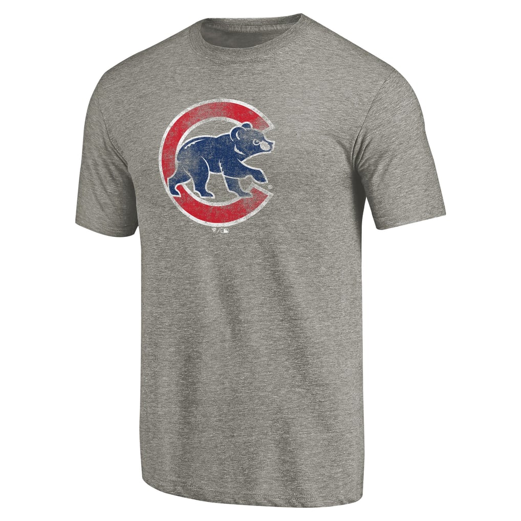 Chicago Cubs Distressed Team Tri-Blend T-Shirt - Ash