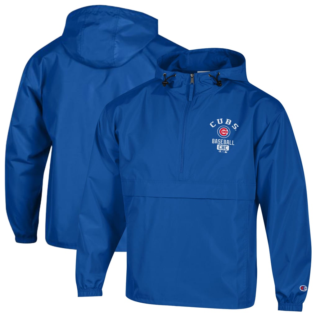  Chicago Cubs Champion Packable Windbreaker Half-Zip Jacket - Royal