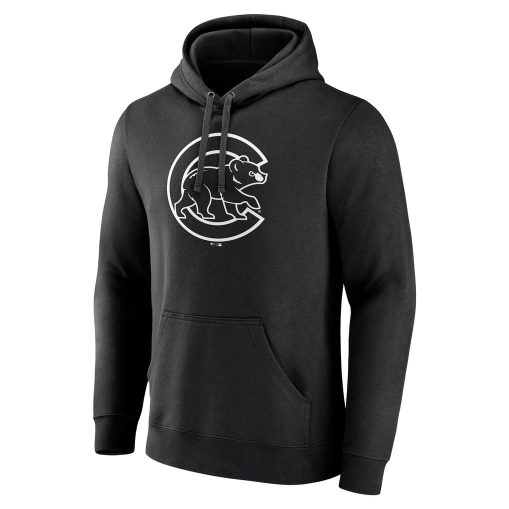 Chicago Cubs Monochrome Personalized Name & Number Pullover Hoodie - Black