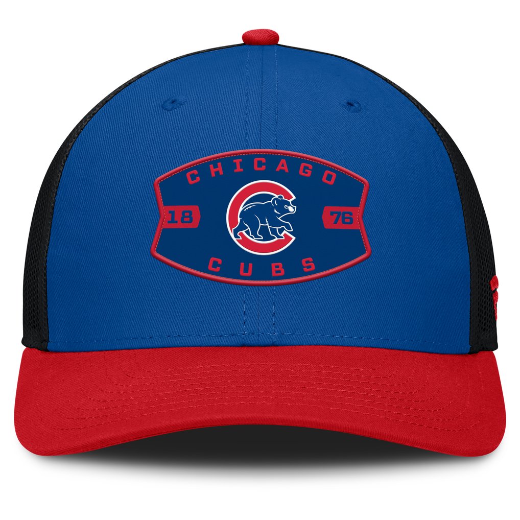 Chicago Cubs Fanatics Cutoff Adjustable Trucker Hat - Royal/Red
