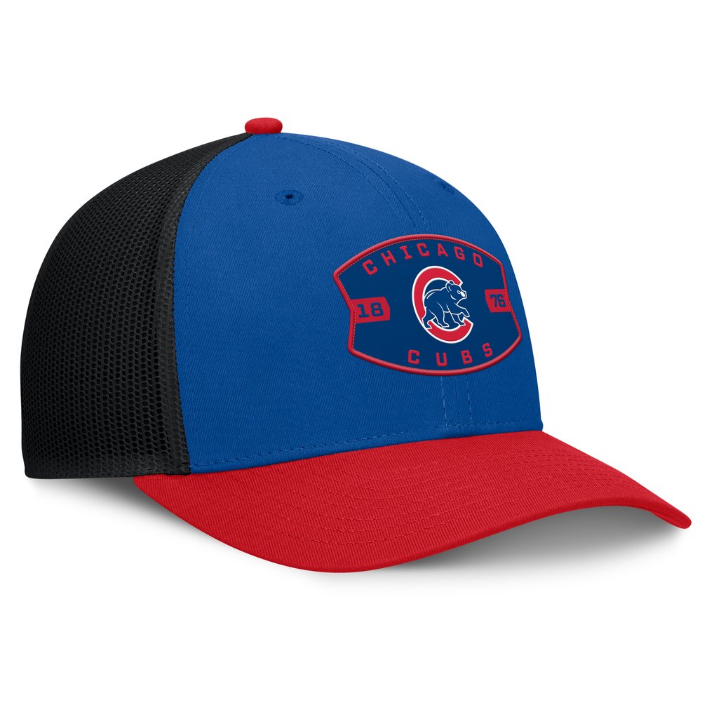 Chicago Cubs Fanatics Cutoff Adjustable Trucker Hat - Royal/Red