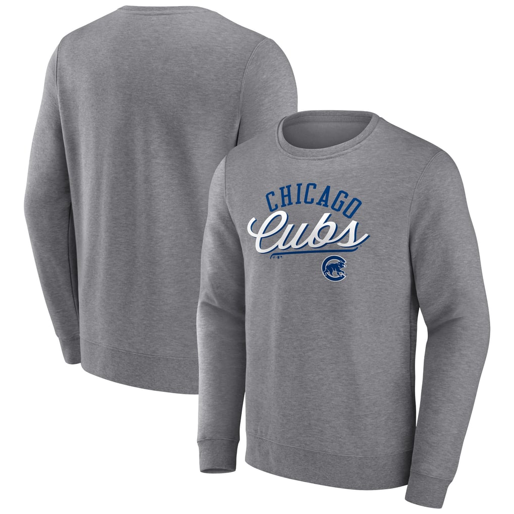 Chicago Cubs Fanatics Simplicity Pullover Sweatshirt - Heather Gray