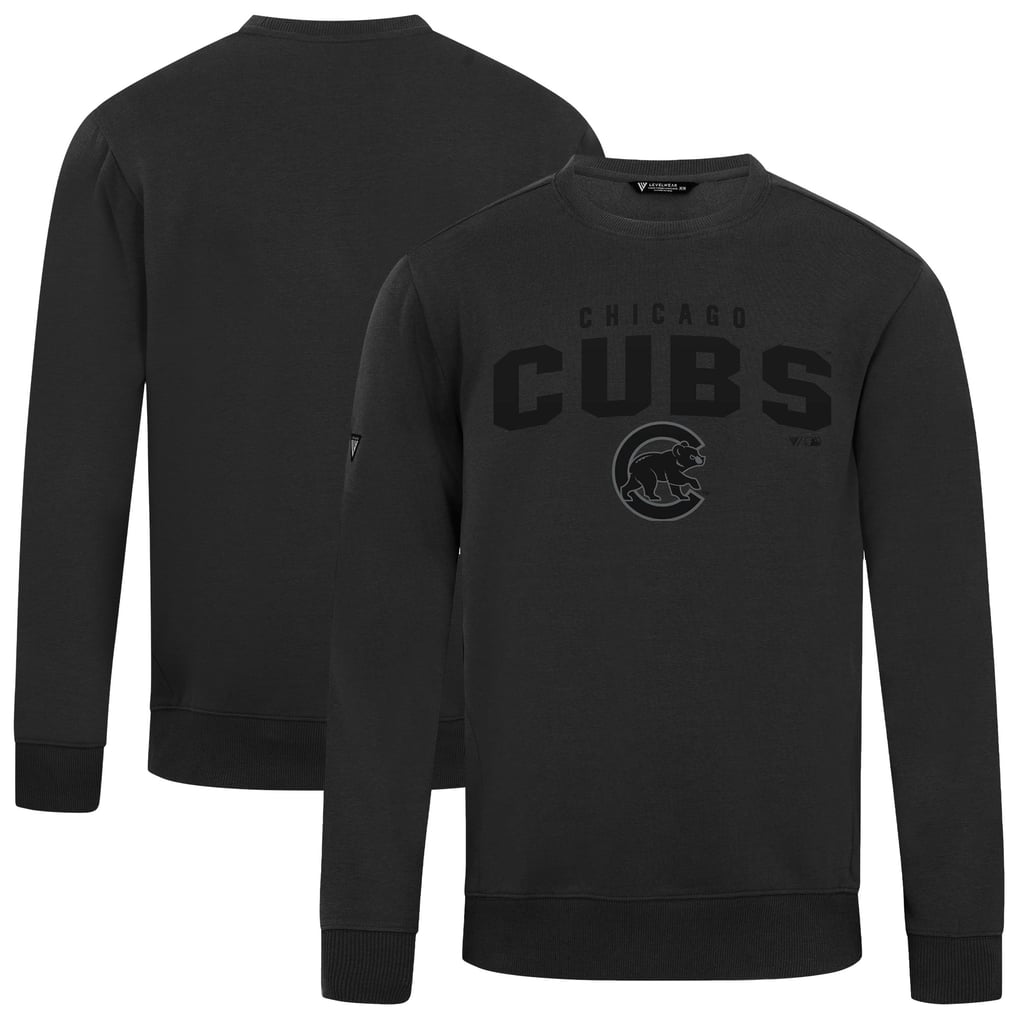 Chicago Cubs Levelwear Zane Team Arch Pullover Sweatshirt - Black