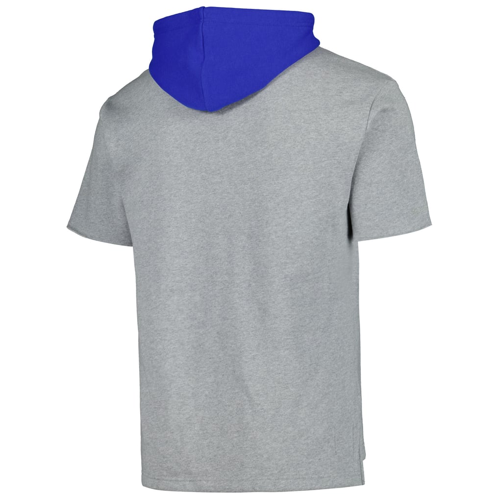 Chicago Cubs Mitchell & Ness Postgame Short Sleeve Pullover Hoodie - Heather Gray