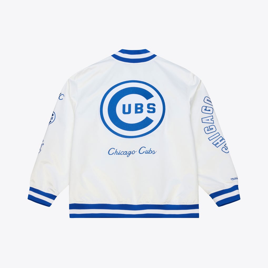Chicago Cubs Mitchell & Ness Cooperstown Collection Arctic Lightweight Satin Full-Snap Jacket - White
