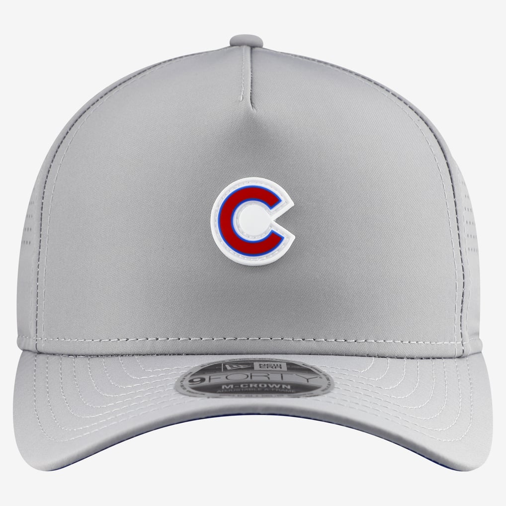  Chicago Cubs New Era Micro Logo 9FORTY M-Crown A-Frame Adjustable Hat - Gray