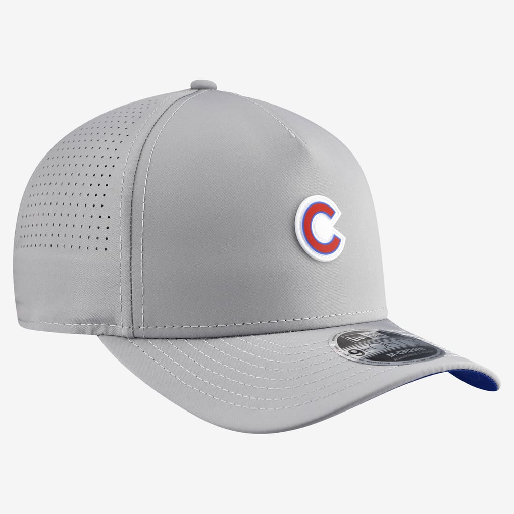  Chicago Cubs New Era Micro Logo 9FORTY M-Crown A-Frame Adjustable Hat - Gray
