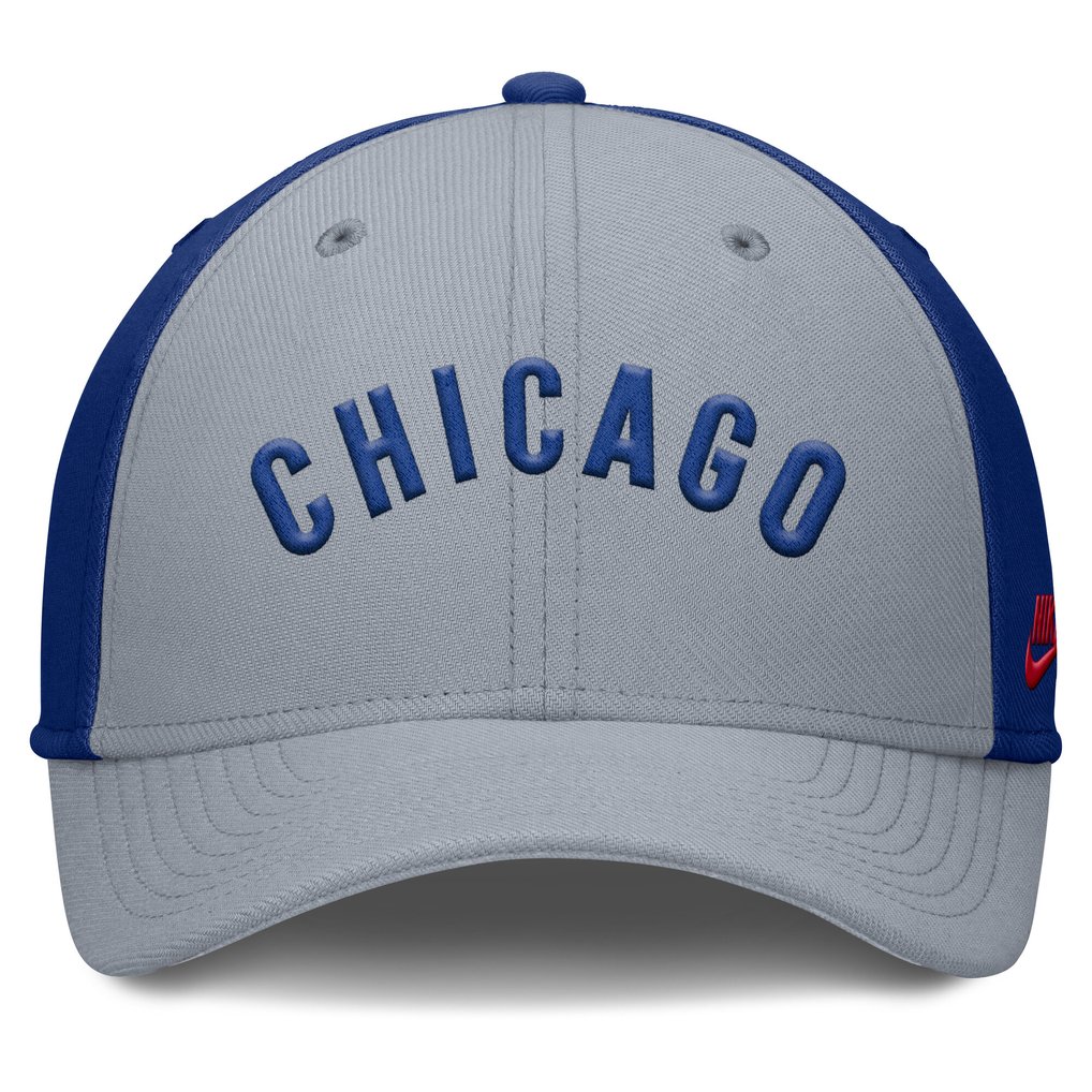 Chicago Cubs Nike Rise Swoosh Performance Flex Hat - Gray/Royal