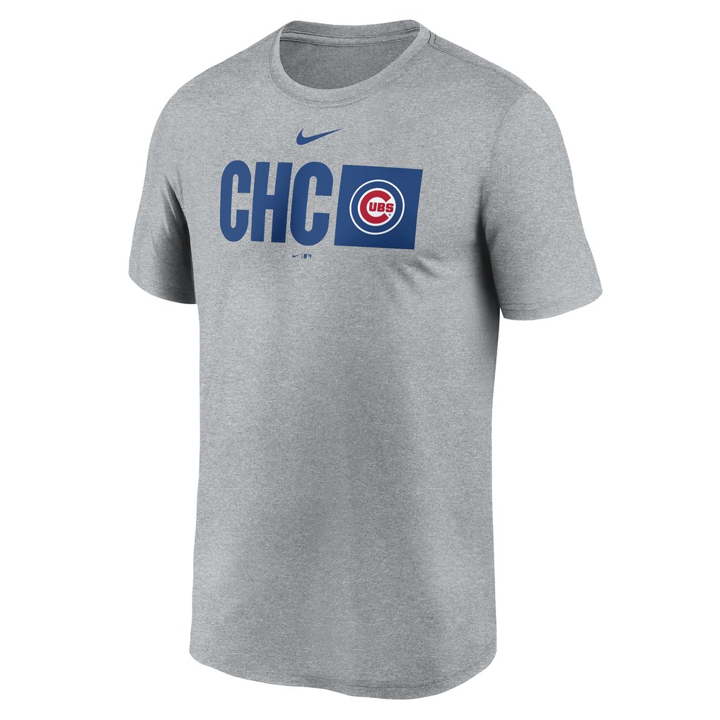  Chicago Cubs Nike Tricode Legend Performance T-Shirt - Heather Gray
