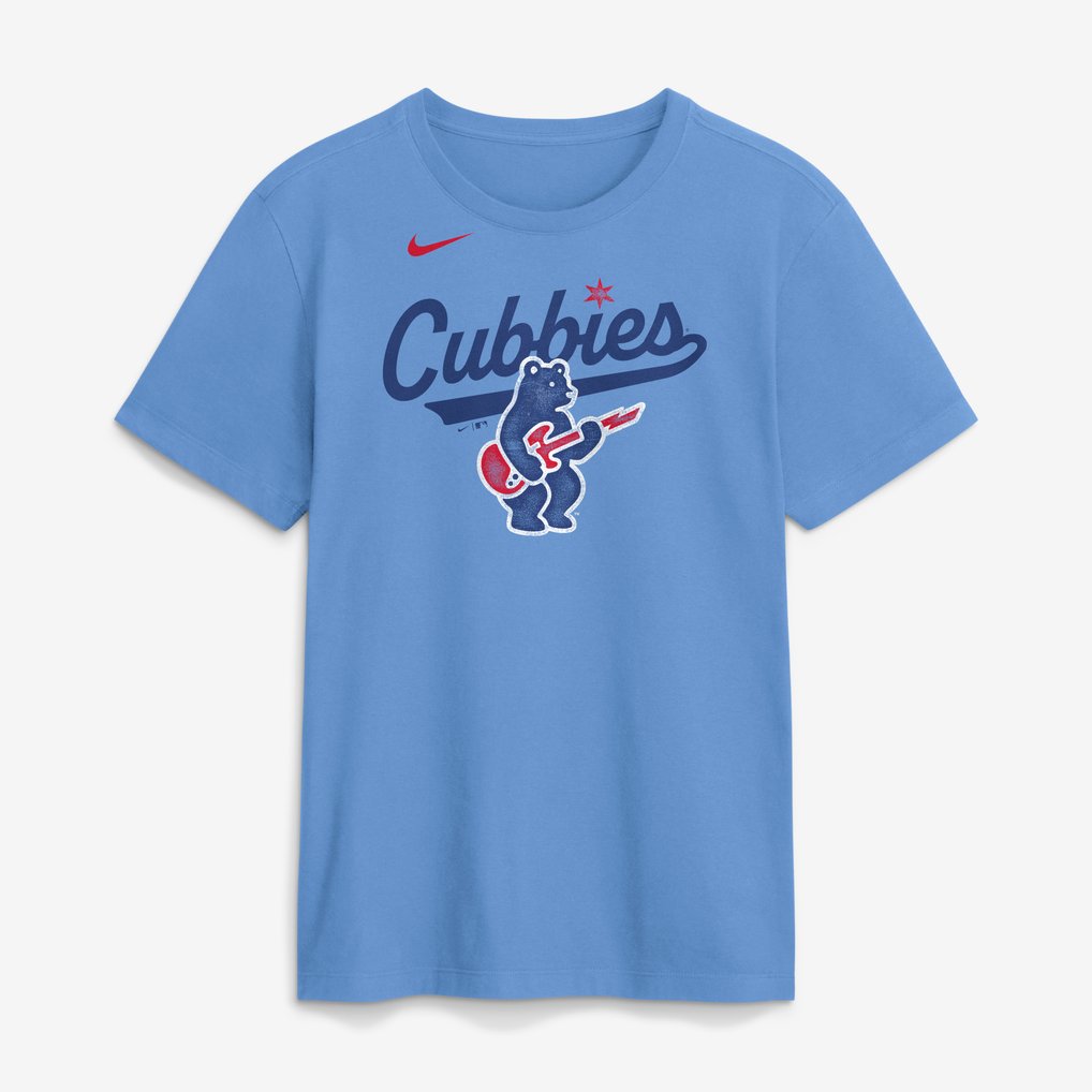  Chicago Cubs Nike Electric Bear T-Shirt - Light Blue