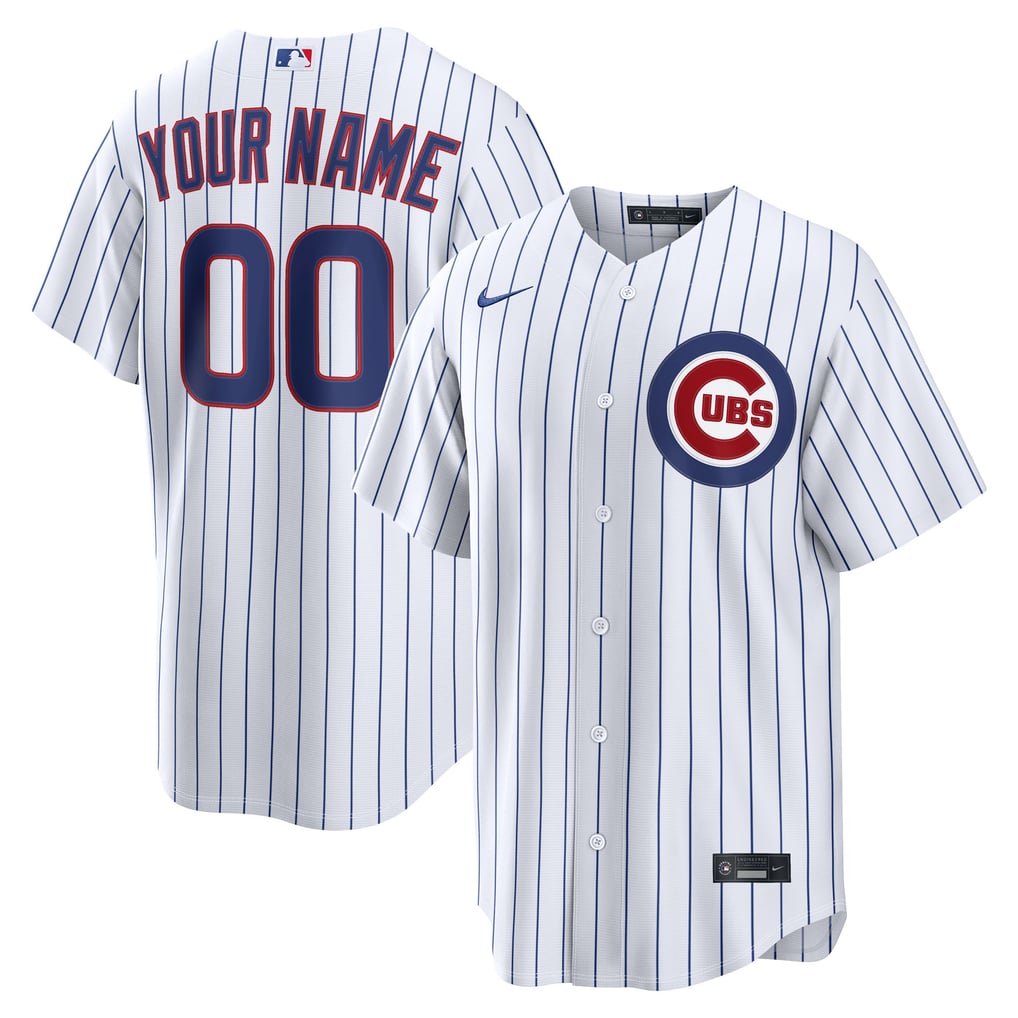  Chicago Cubs Nike Home Replica Custom Jersey - White