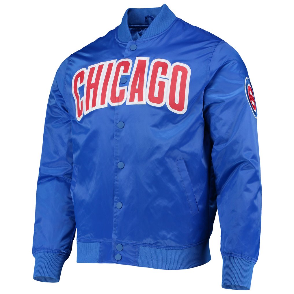 Chicago Cubs Pro Standard Wordmark Satin Full-Snap Jacket - Royal