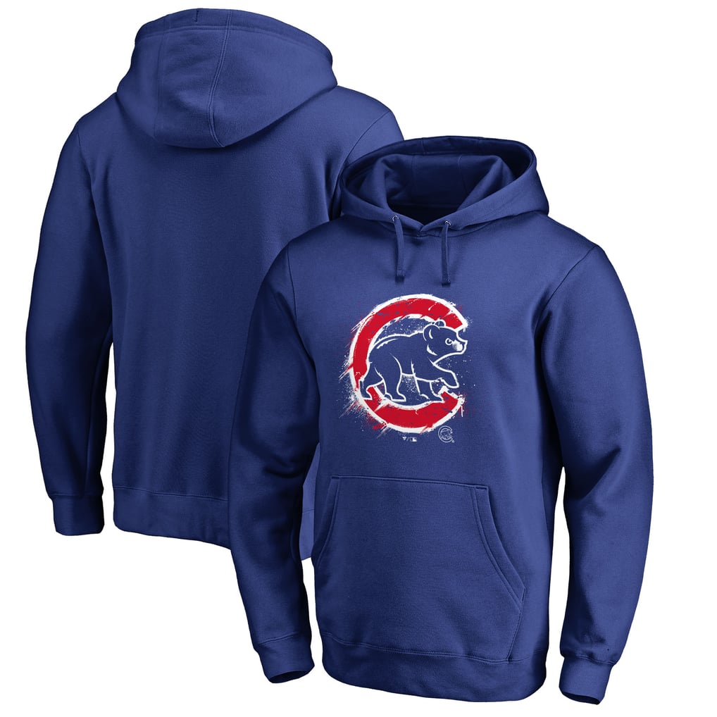 Chicago Cubs Splatter Logo Pullover Hoodie - Royal