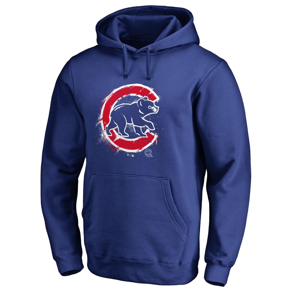 Chicago Cubs Splatter Logo Pullover Hoodie - Royal