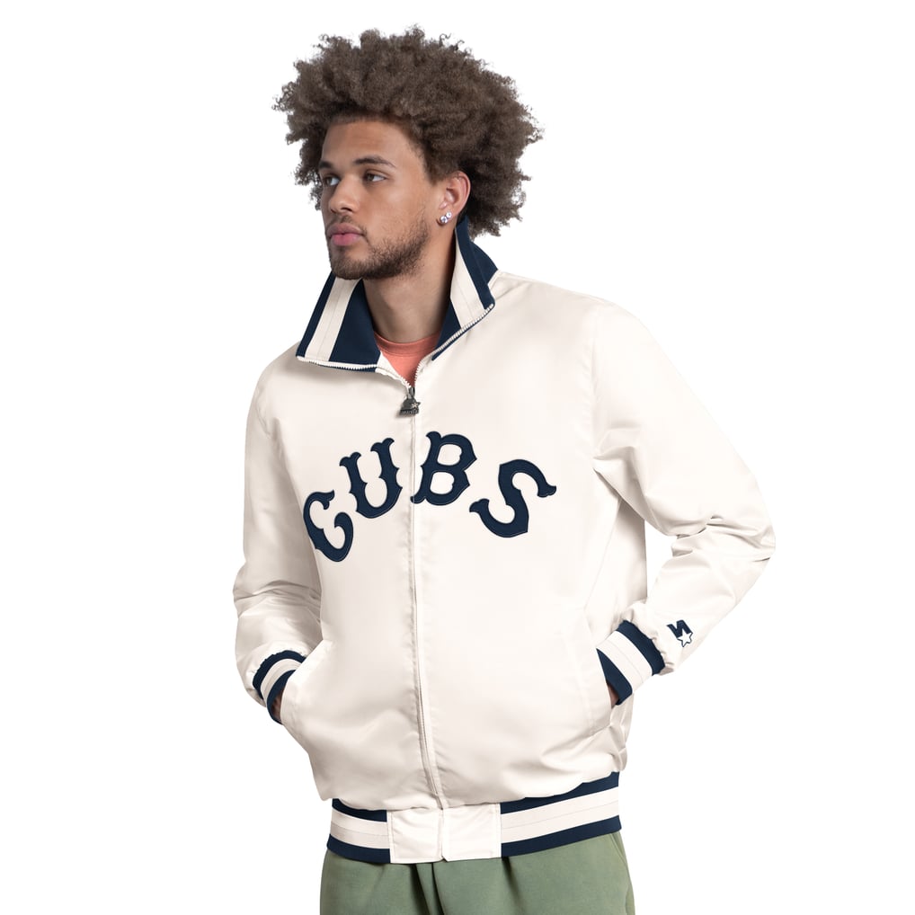 Chicago Cubs Starter The Captain Cooperstown Logo Full-Zip Varsity Jacket - White