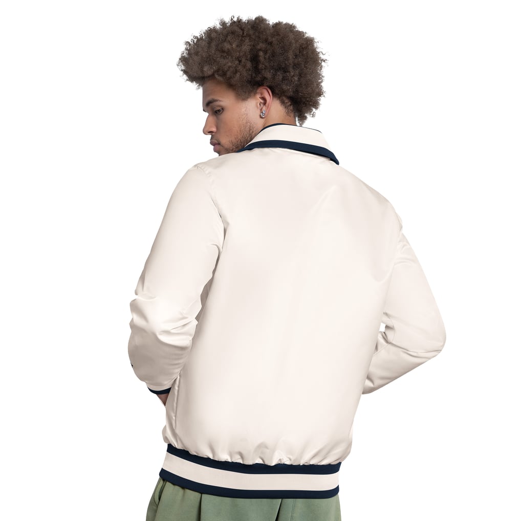 Chicago Cubs Starter The Captain Cooperstown Logo Full-Zip Varsity Jacket - White