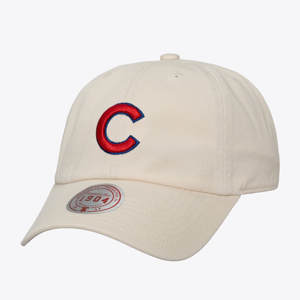 Chicago Cubs Mitchell & Ness Unisex Off-Season 1904 Strapback Adjustable Hat - Cream