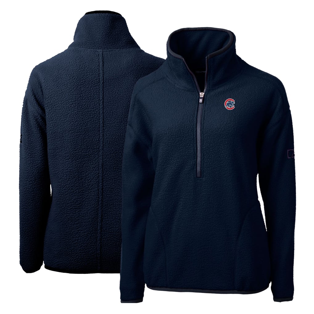Chicago Cubs Cutter & Buck Women's Cascade Eco Sherpa Fleece Quarter-Zip Pullover Jacket - Navy