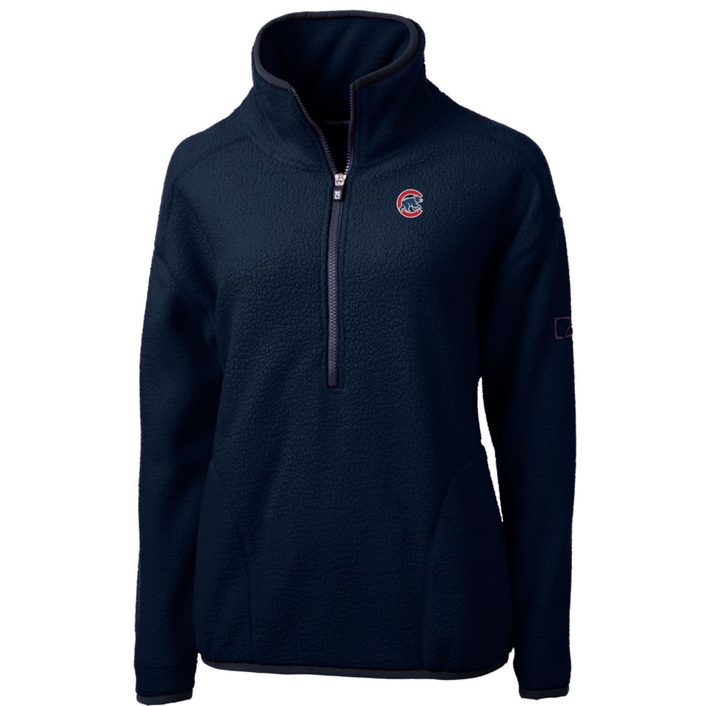 Chicago Cubs Cutter & Buck Women's Cascade Eco Sherpa Fleece Quarter-Zip Pullover Jacket - Navy