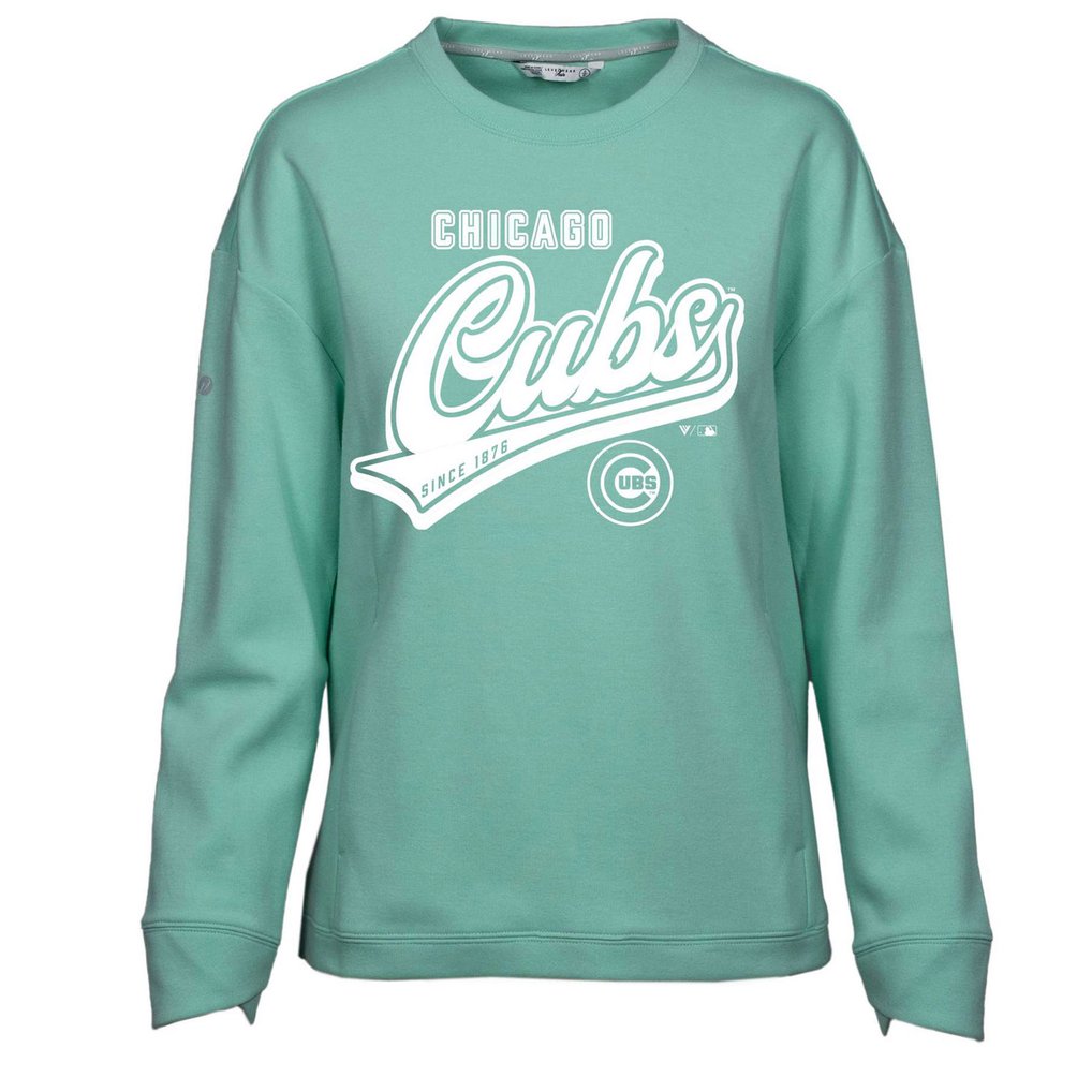  Chicago Cubs Levelwear Women's  Fiona Sweep Pullover Sweatshirt - Mint