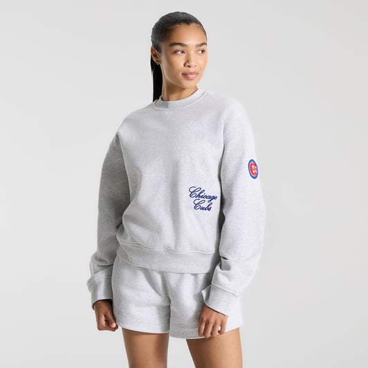 Chicago Cubs lululemon Women's Oversized Steady State Crew - Heathered Core Ultra Light Grey