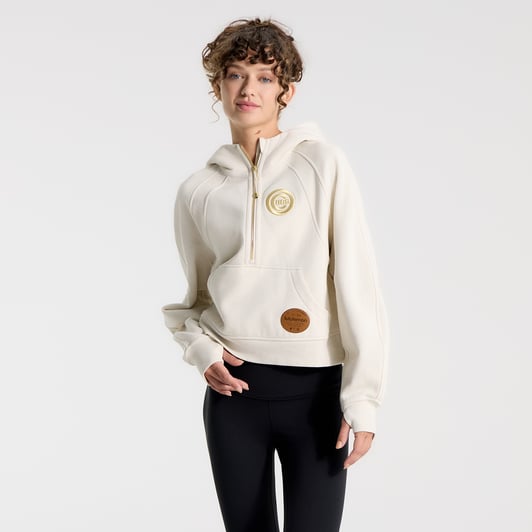 Chicago Cubs lululemon Women's Scuba Oversized Half-Zip Hoodie - Light Ivory