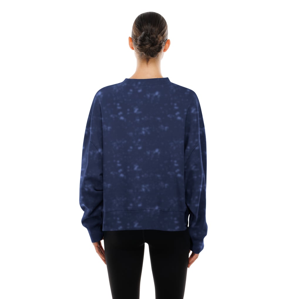  Chicago Cubs New Era Women's Throwback Oversized Boxy Sweatshirt - Royal