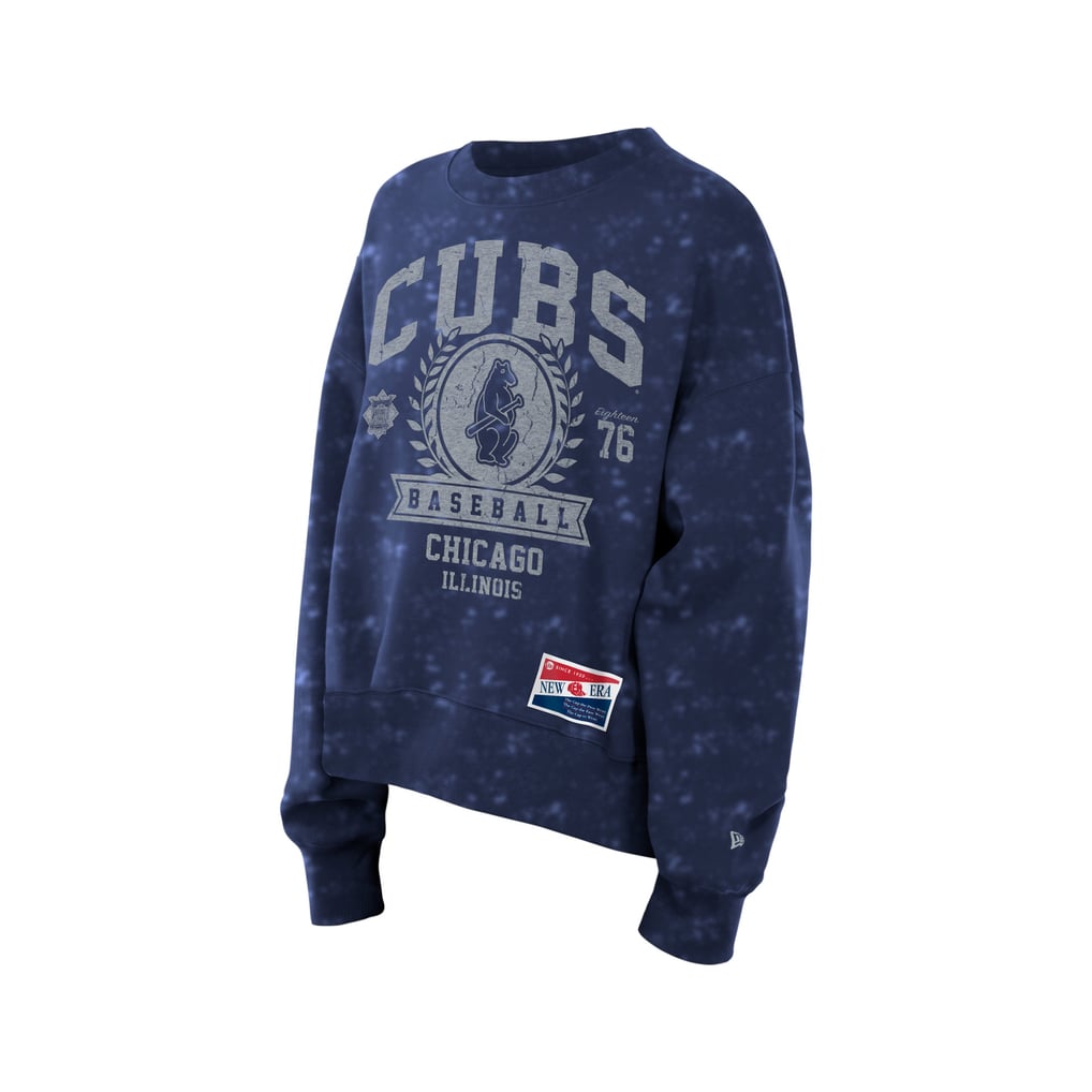  Chicago Cubs New Era Women's Throwback Oversized Boxy Sweatshirt - Royal