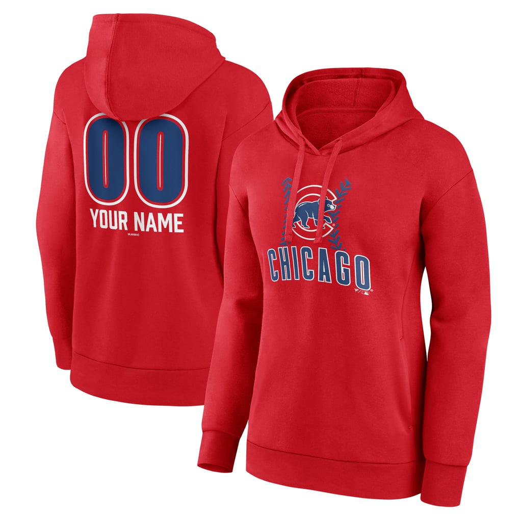  Chicago Cubs Women's Personalized Name & Number Fastball Pullover Hoodie - Red