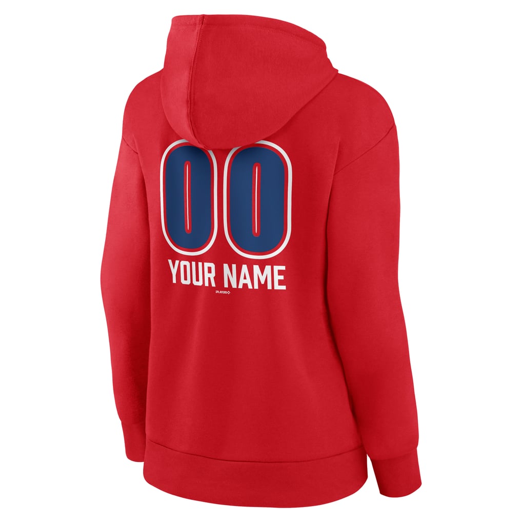  Chicago Cubs Women's Personalized Name & Number Fastball Pullover Hoodie - Red