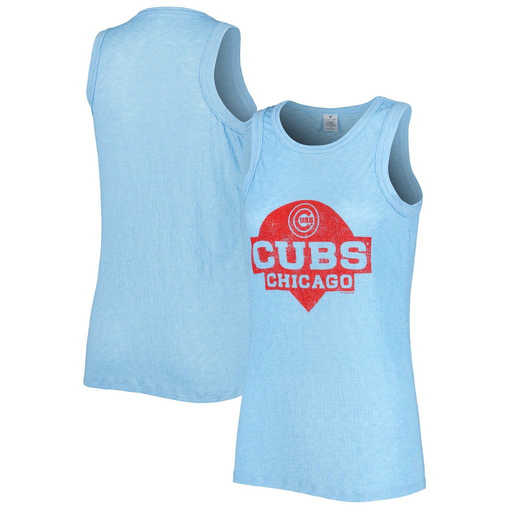 Chicago Cubs Soft as a Grape Women's Tri-Blend Tank Top - Royal
