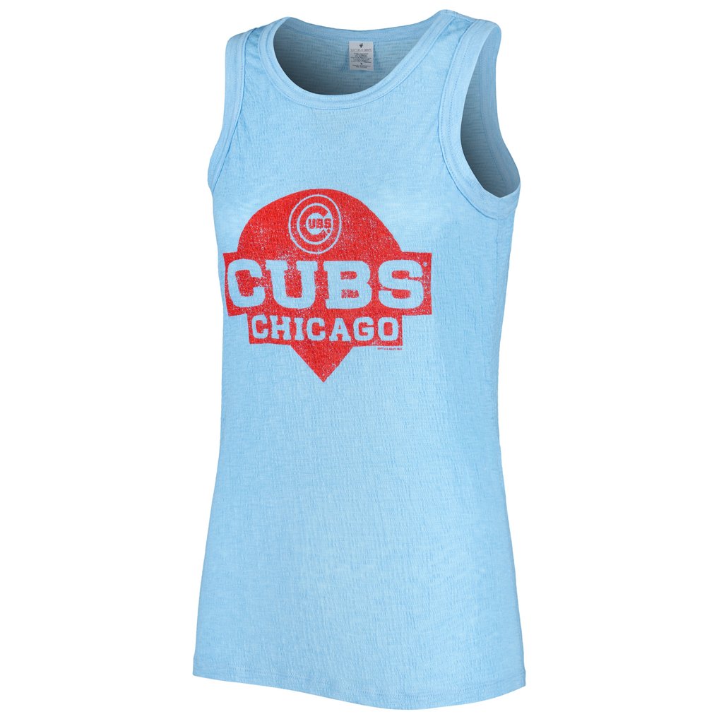 Chicago Cubs Soft as a Grape Women's Tri-Blend Tank Top - Royal