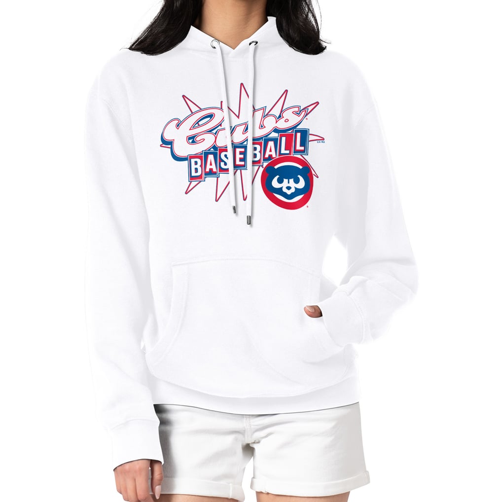 Chicago Cubs Starter Women's Drive-In Pullover Hoodie - White