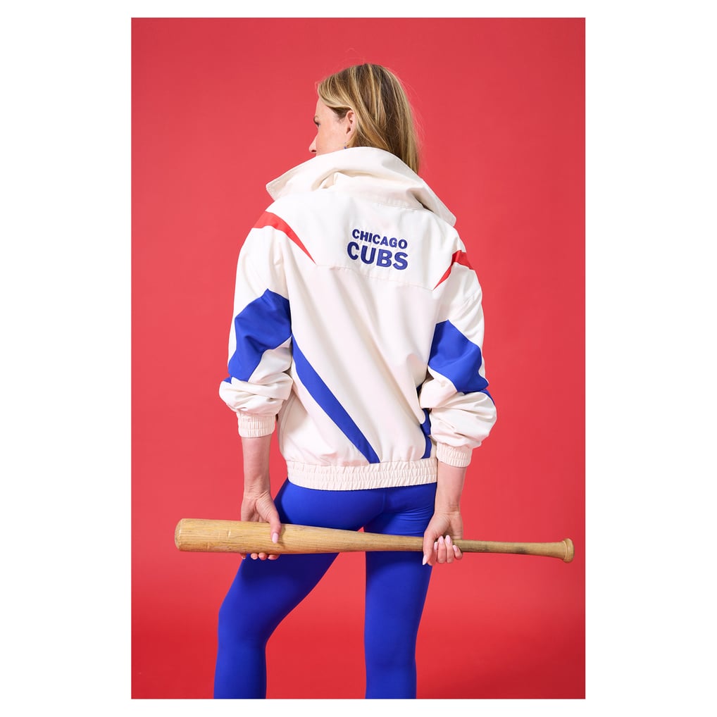  Chicago Cubs Terez Women's Ripstop Chevron Quarter-Zip Pullover - Cream