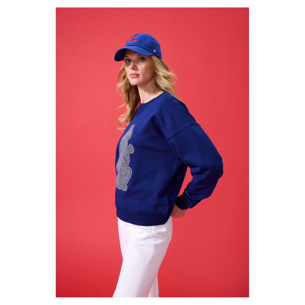 Chicago Cubs Terez Women's Oversized Gemstone Logo Sweatshirt - Navy
