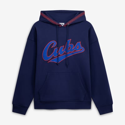  Chicago Cubs Terez Women's Swizzle Baseball Stitch Hoodie - Navy