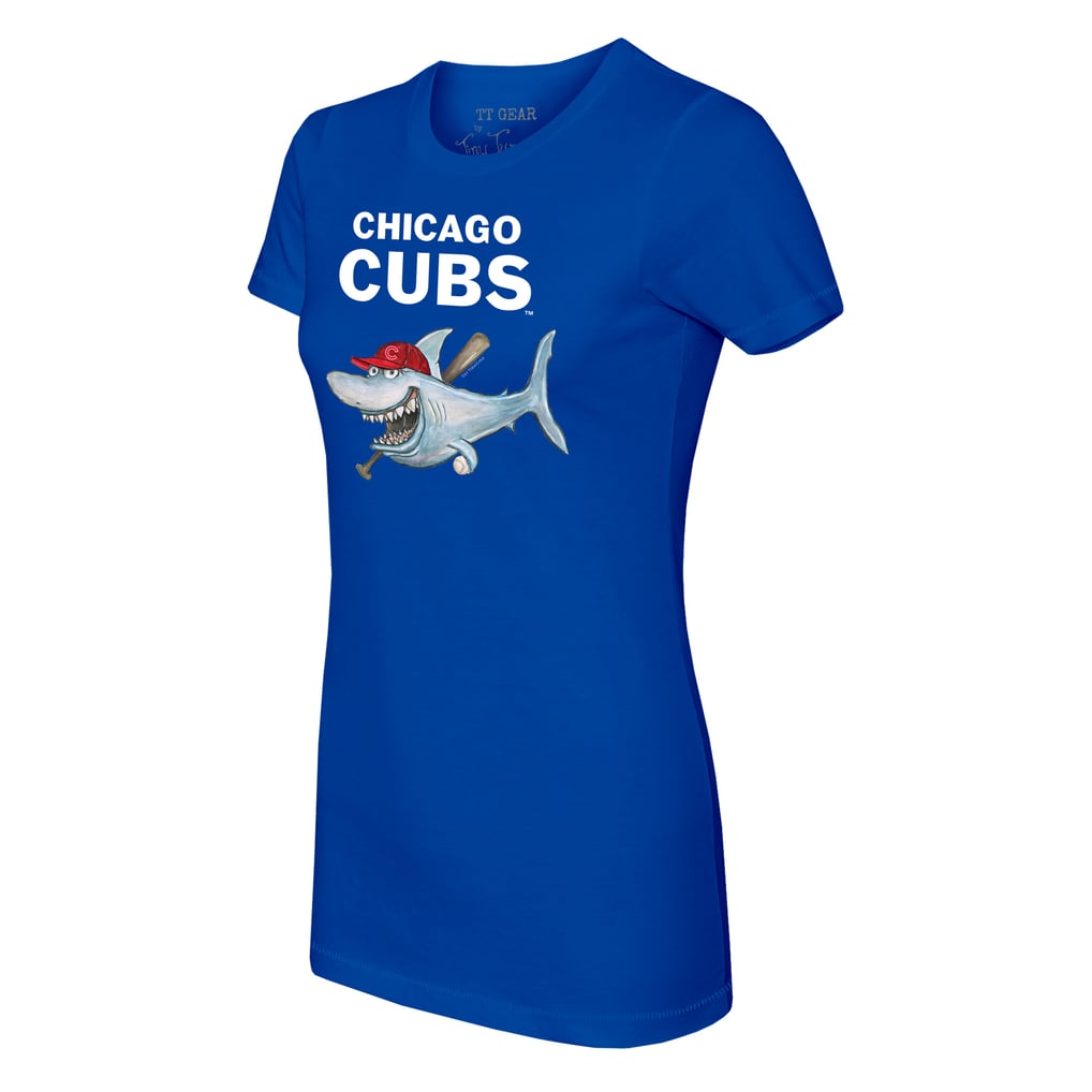Chicago Cubs Tiny Turnip Women's Shark T-Shirt - Royal