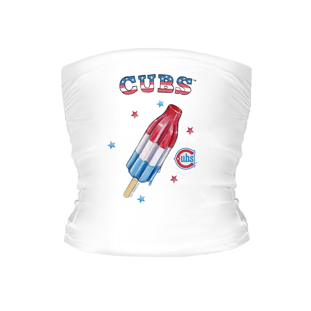Chicago Cubs Tiny Turnip Women's Rocket Pop Crop Tube Top - White