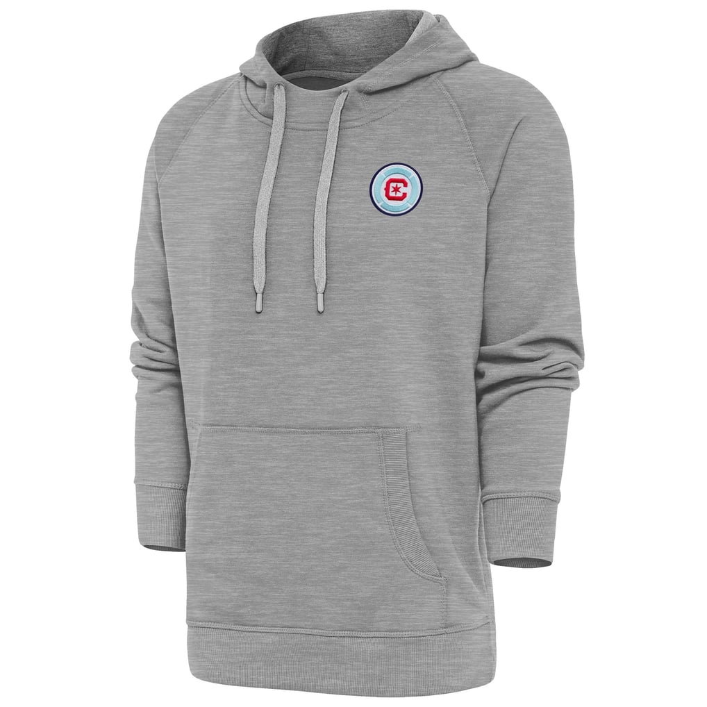 Chicago Fire Antigua Logo Victory Pullover Hoodie - Heather Gray