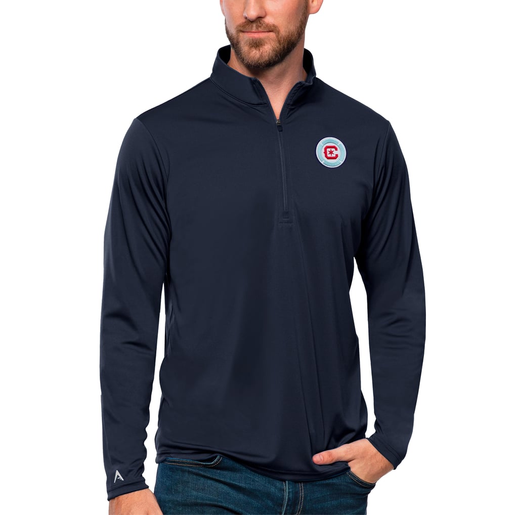 Chicago Fire Antigua Tribute Quarter-Zip Pullover Top - Navy