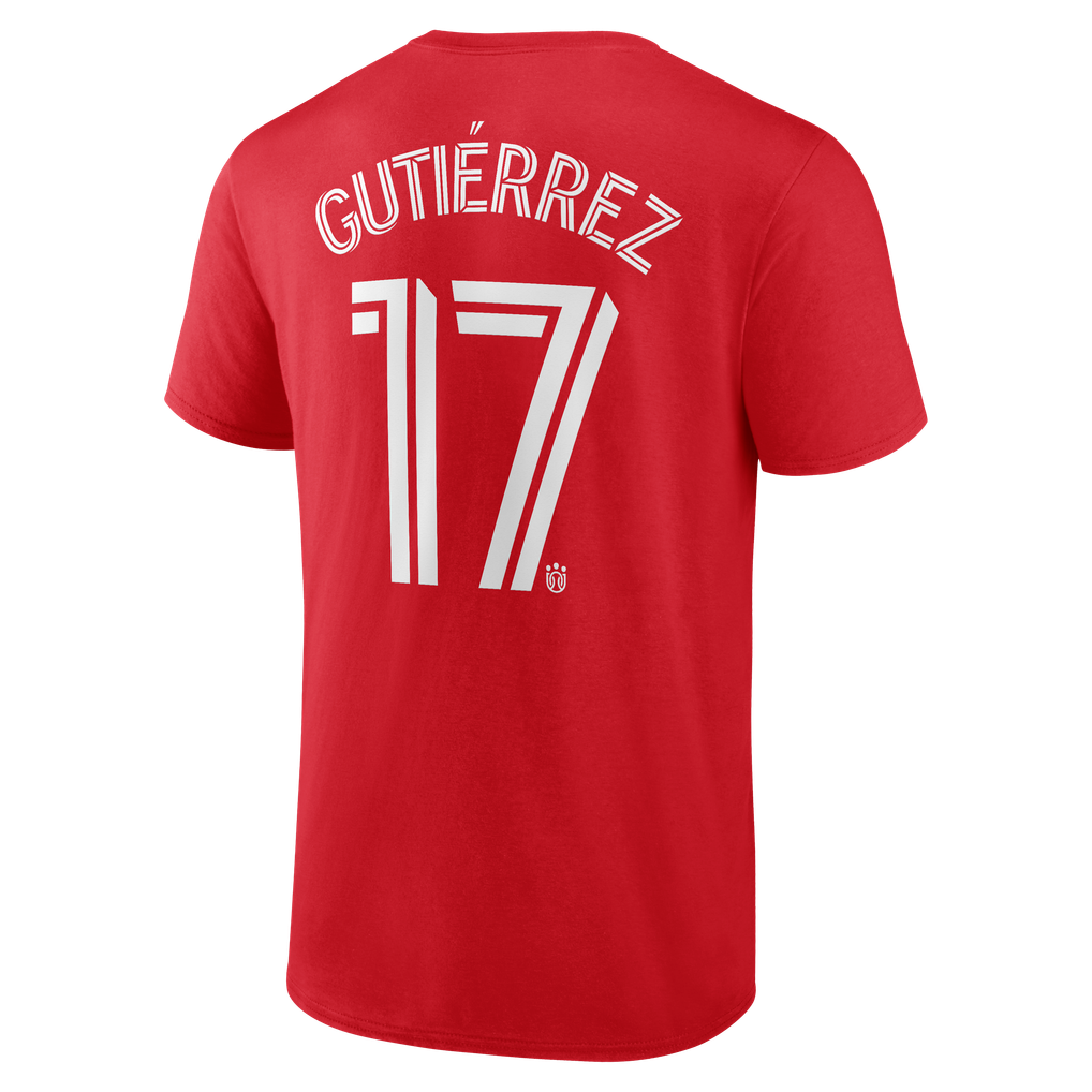 Brian Gutierrez Chicago Fire Authentic Stack Name & Number T-Shirt - Red