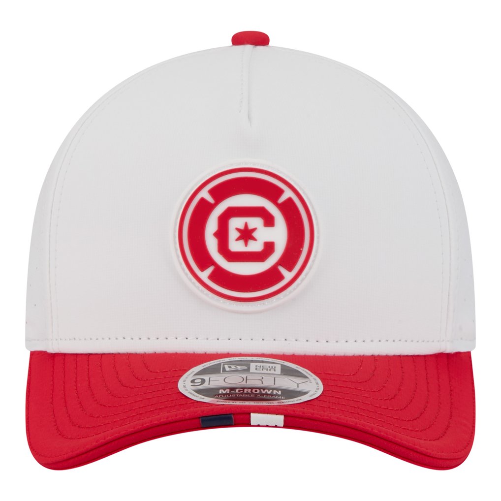  Chicago Fire New Era 2026 MLS Kick Off 9FORTY M-Crown A-Frame Adjustable Hat - White